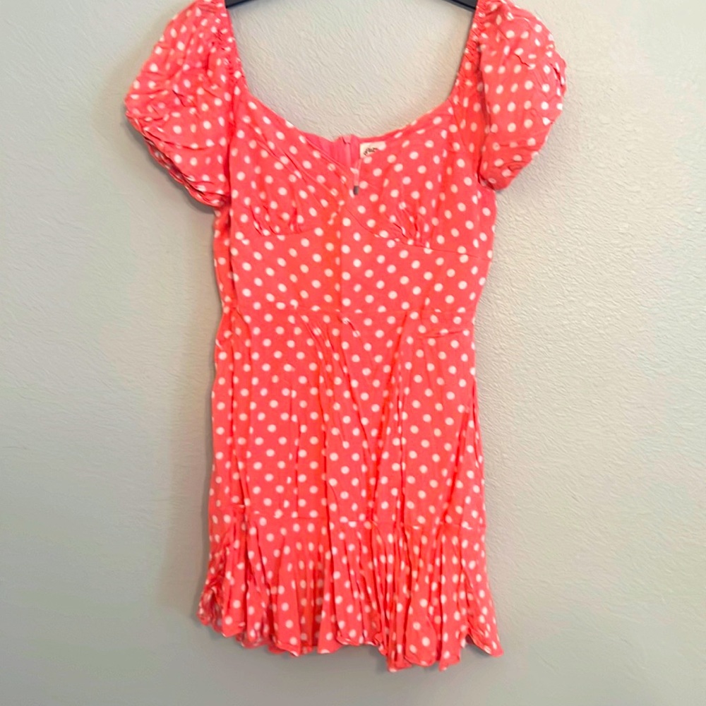 Pink polka dot summer dress